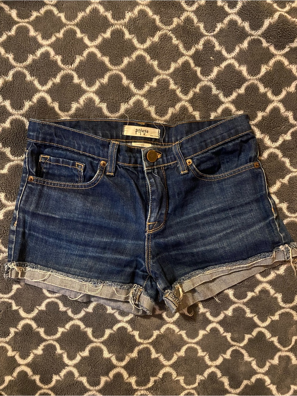 Pitaya Dark Blue Denim Cutoff Shorts